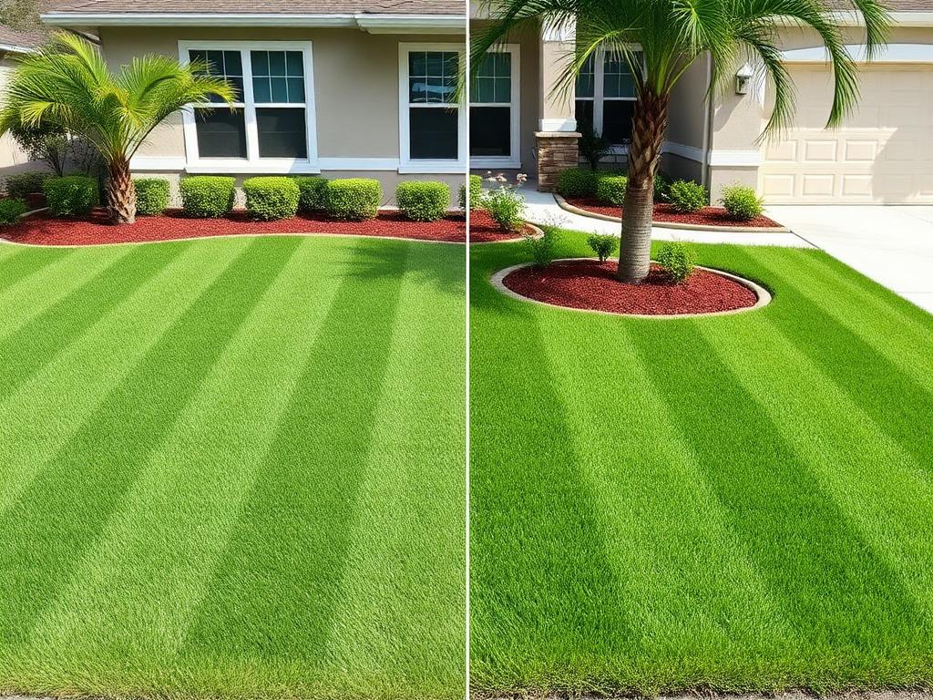 Front yard after professional mowing and edging